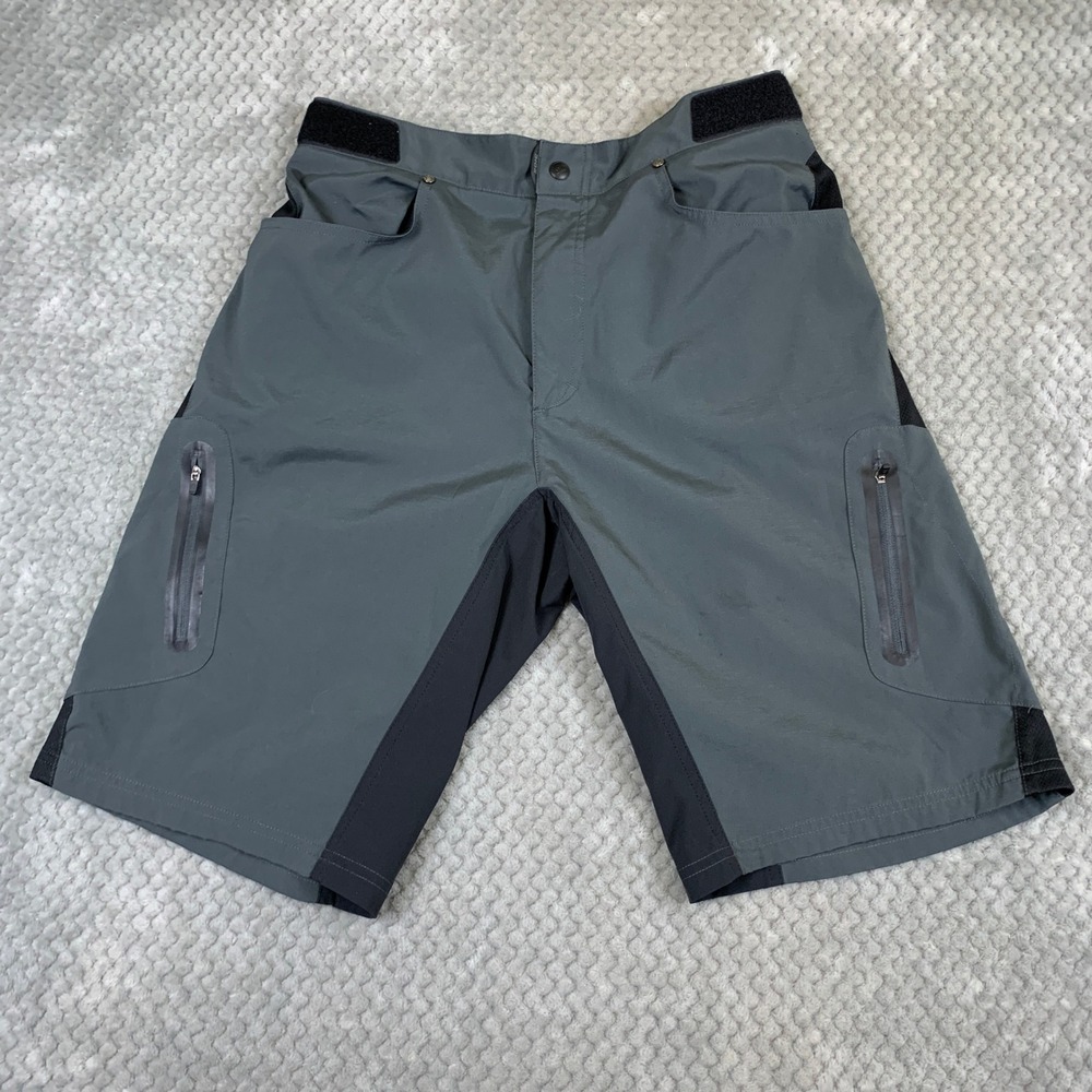 Zoic Ether Men Mountain Bike Shorts Gray Size Large MTB Cycling Pockets 34 Waist